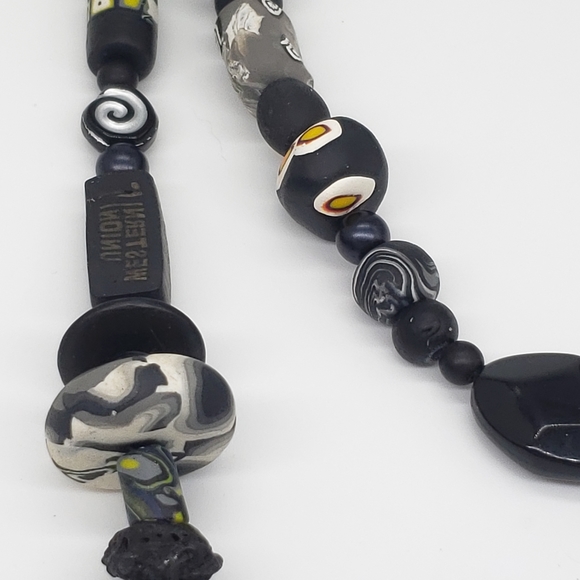 Fun yet Dark Original handmade beaded Necklace - Picture 4 of 12